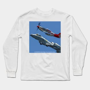 P-51D Mustang and A-10 in USAF Heritage Flight Long Sleeve T-Shirt